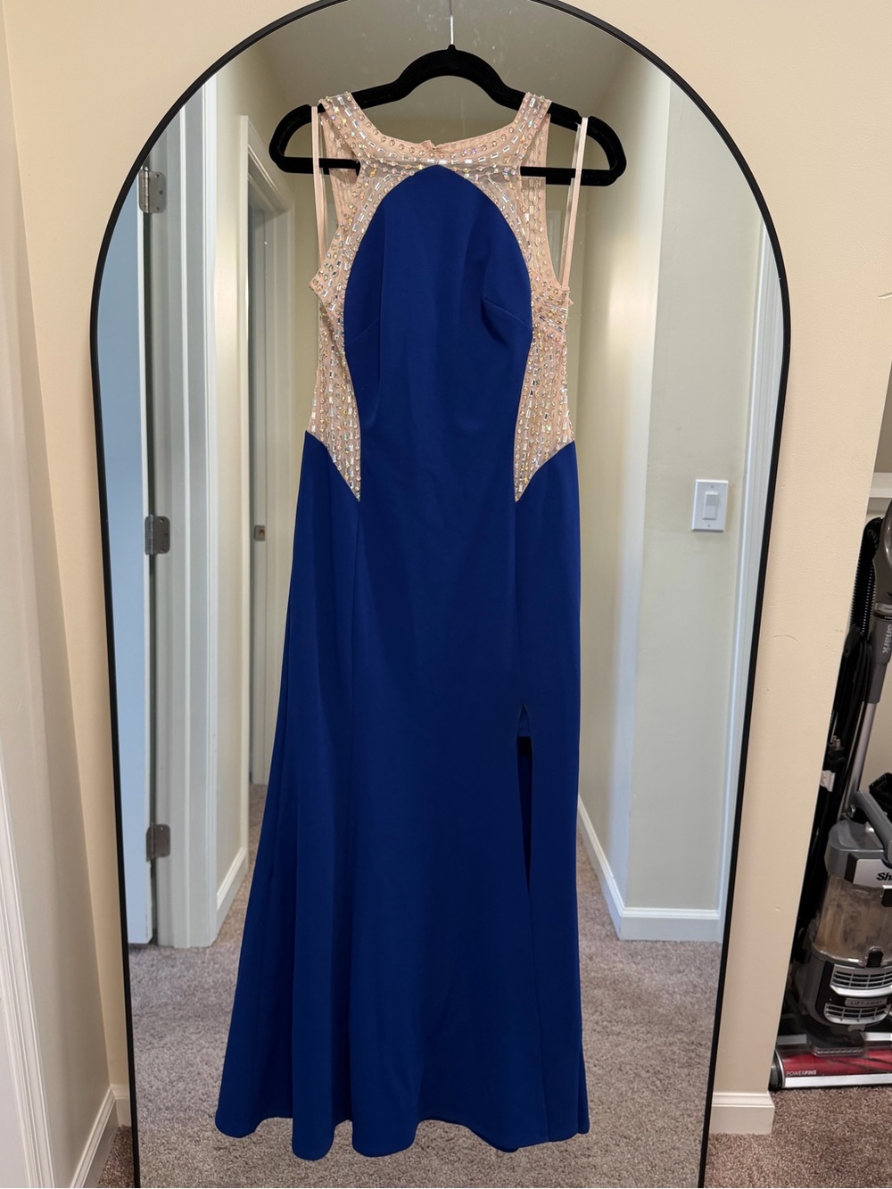 Decode 1.8 Embellished Illusion Gown – Royal Blue Formal Prom Dress – Size 8